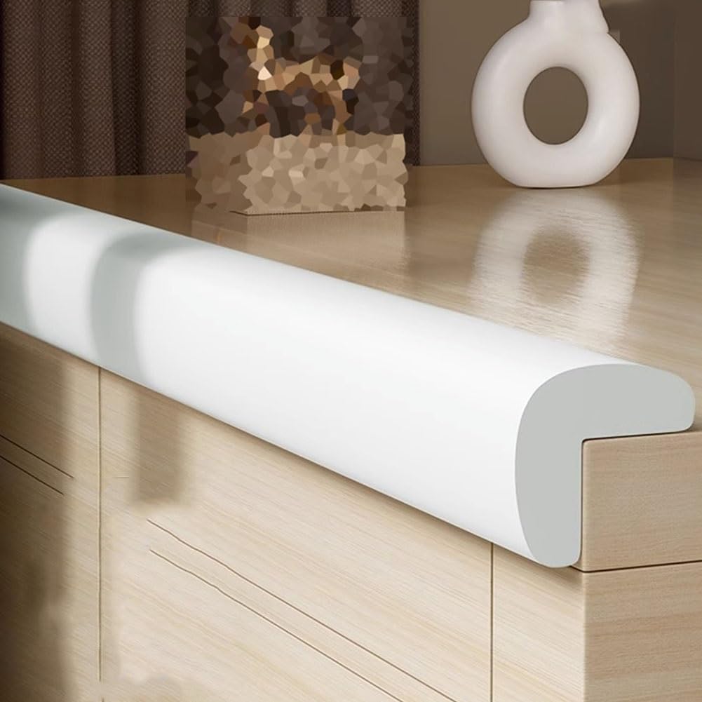 Safety Edge Corner Guards Protector， Foam Safety Edge Guards For Furniture Sharp Edges Multicolor Multiple Sizes(White,20M/65.61Ft)