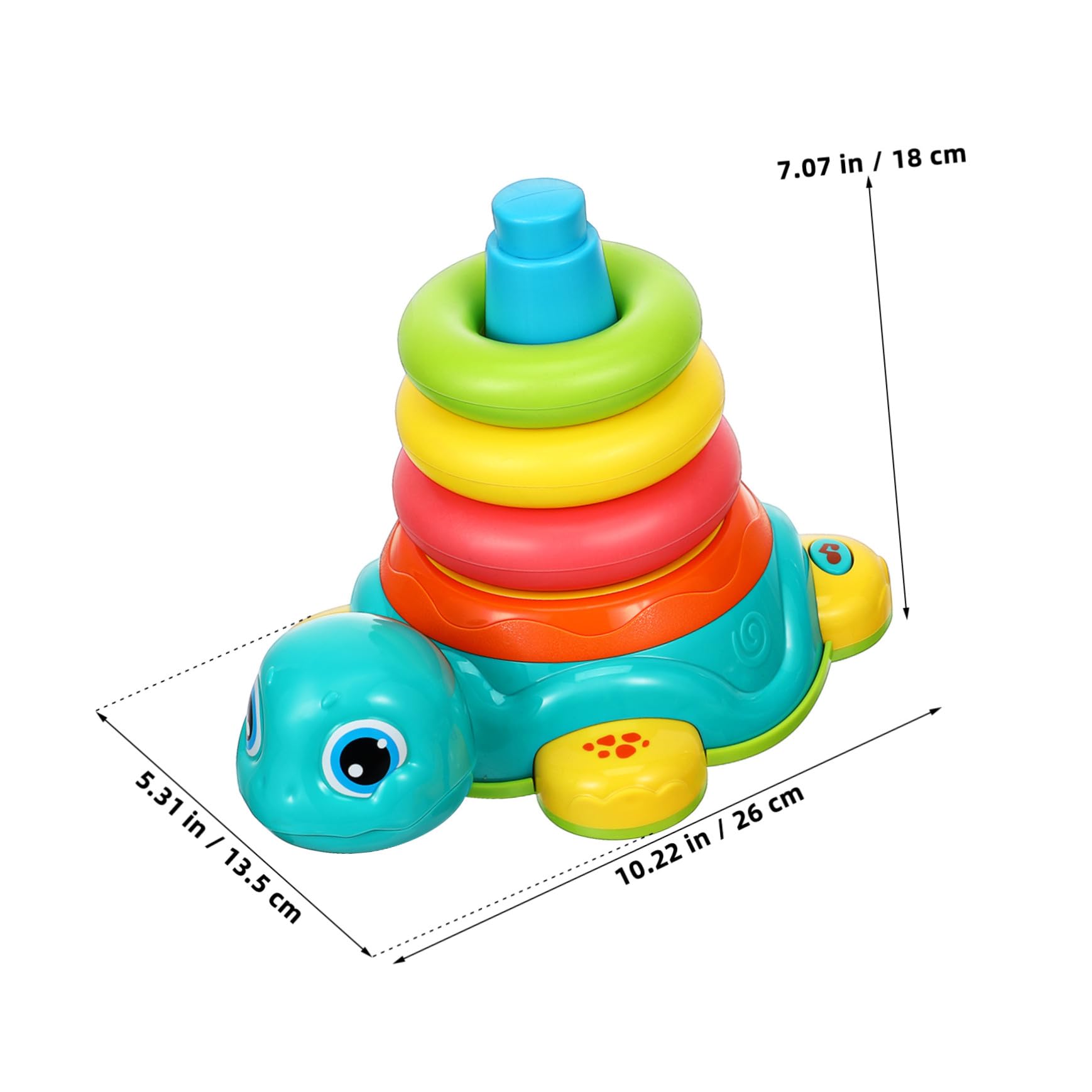 iplusmile Gioco Impilabile Tartaruga per Bambini Musica e Luci, in Plastica Sicura, per Casa e Viaggi, Sviluppo Sensoriale e Motorio per Famiglie