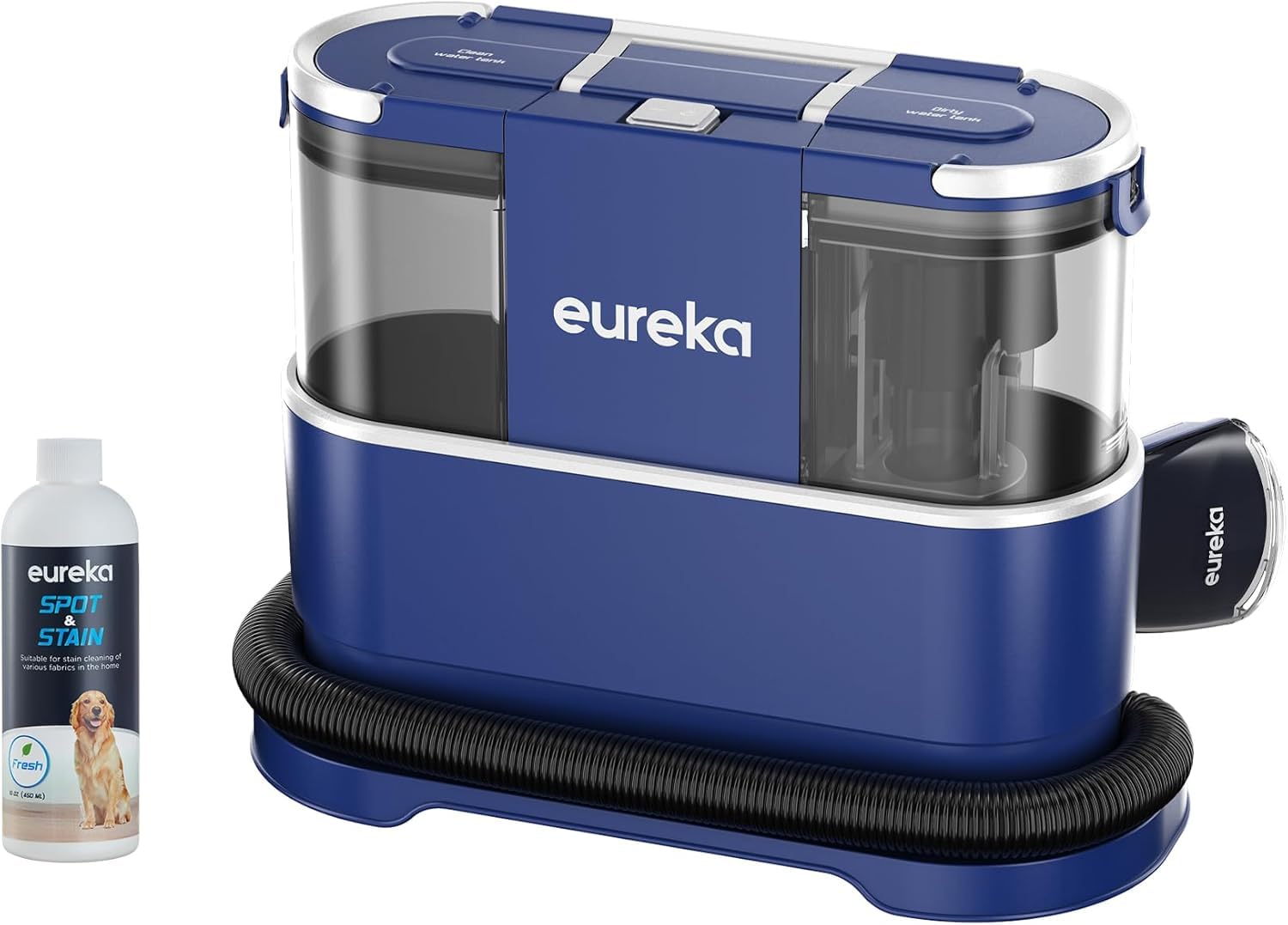 Eureka NEY100 Gen2, Aspirateur Nettoyeur de Tapis 12500 Pa, convient aux tapis, canapés et voitures et est livré avec un réservoir d'eau de 1,5 litre et 450 ml de produit de nettoyage spécial.
