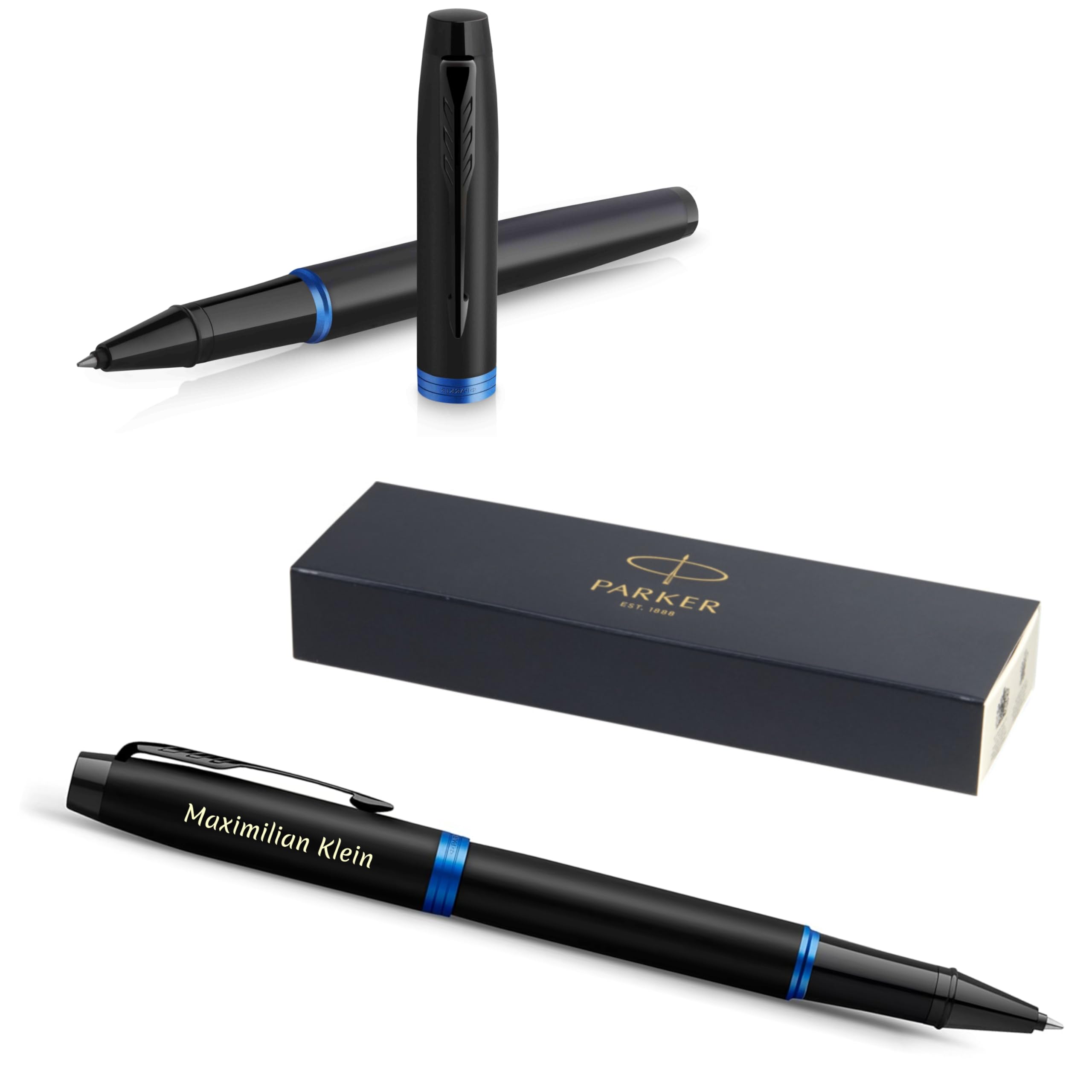 Parker IM Professionals Vibrating Ring Roller Pen with Engraving | Premium  Pen | Black Lead | Personalised Gift | Name Birthday (Blue PVD) :  Amazon.com.be: Office Products
