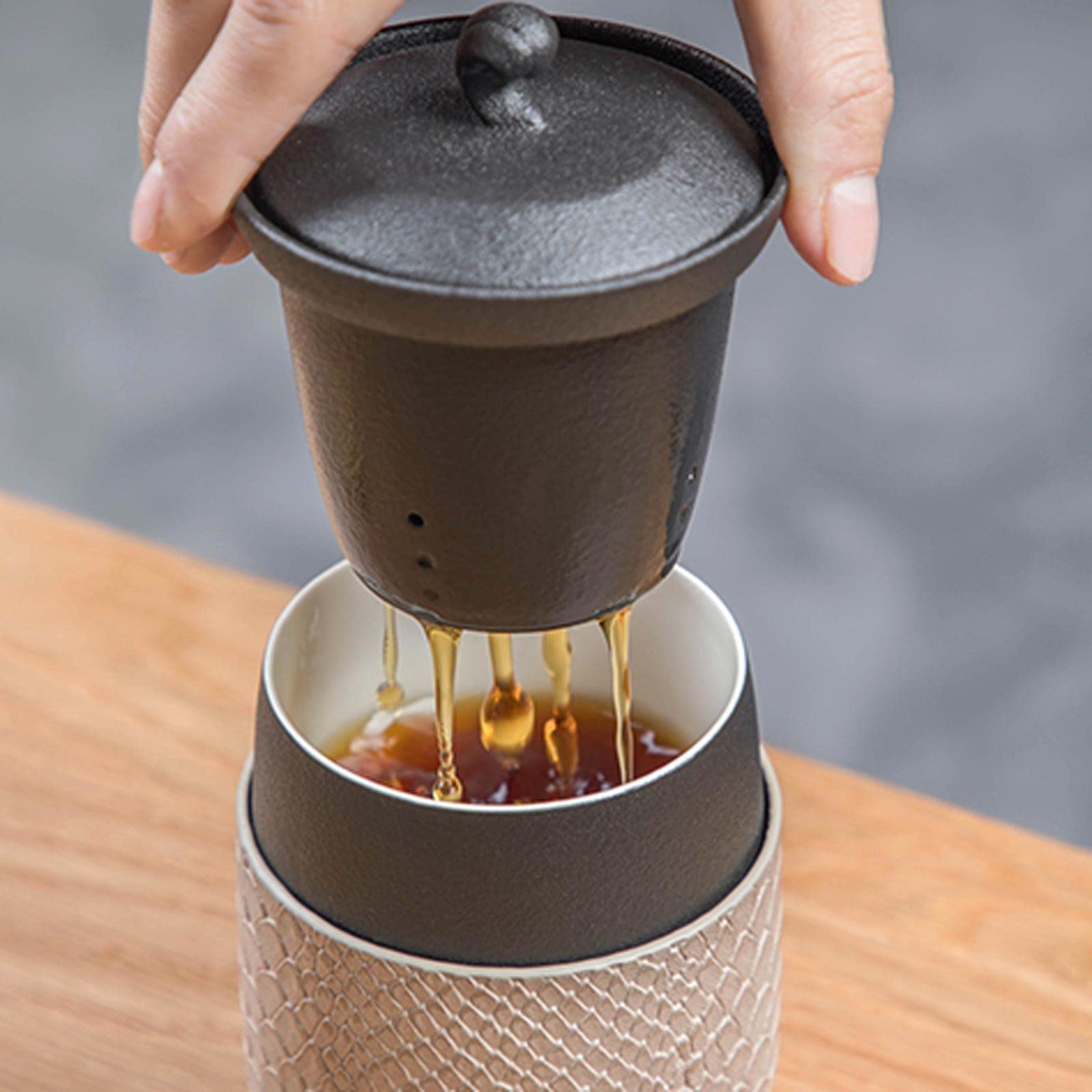 Tasses à Café Tasse à thé en porcelaine avec infuseur et liddeaware avec filtre 10,1 oz for le plateau/café/lait/bureau/à la maison Tasse Café (Color : D)