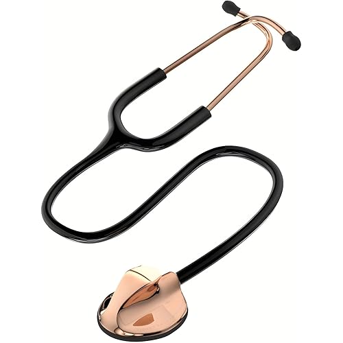 MaiWieel-Master Stethoscope Single Head Stethoscope,Tunable Diaphragm,Estetoscopio for Nurses, Doctors, Paramedics, Students,Home Medical,Rose Gold Chestpiece (Rose Gold)