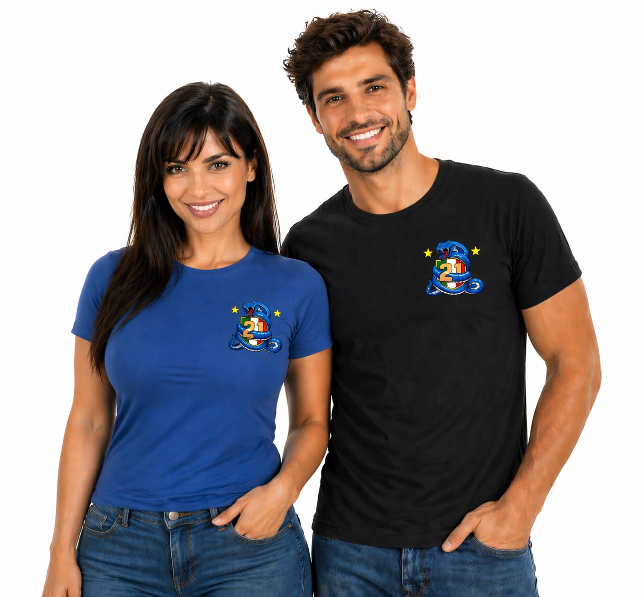 T-Shirt Neroazzurri Campioni d’Italia 2025/2026 – 21 Scudetti 100% Cotone – PS 27431-INT-09