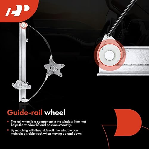 Miniatura 6 de A-Premium Elevalunas manual compatible con Nissan Sentra 1991 1992 1993 1994 Sedán, delantero derecho del lado del pasajero