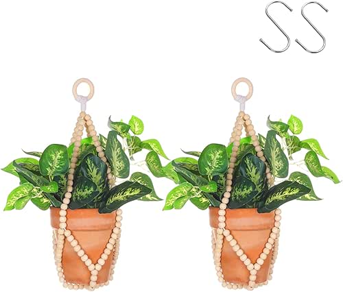 Artilady 2 Pack Beaded Plant Hanger Indoor - Macrame Hanging