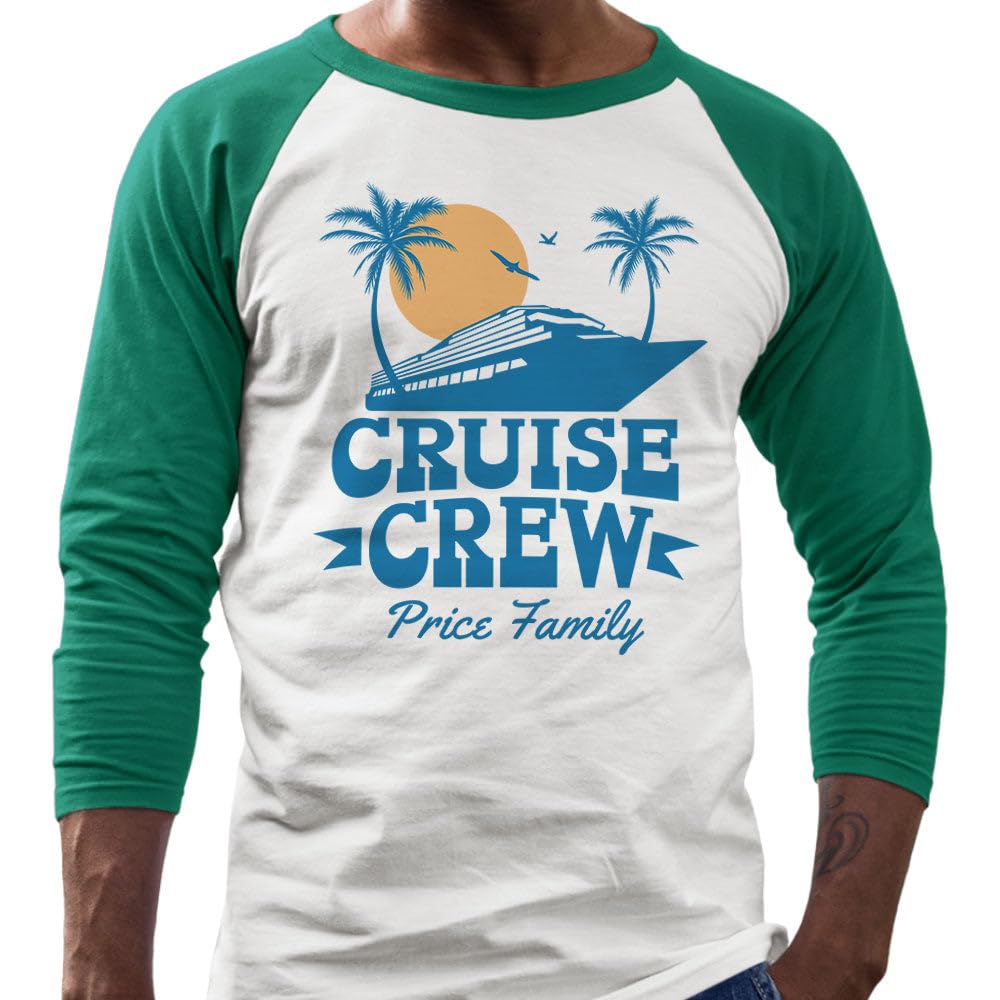 Cruise Crew Price Family Three-Quarter Raglan Sleeve Baseball Shirt Unisex X-Small White/Kelly