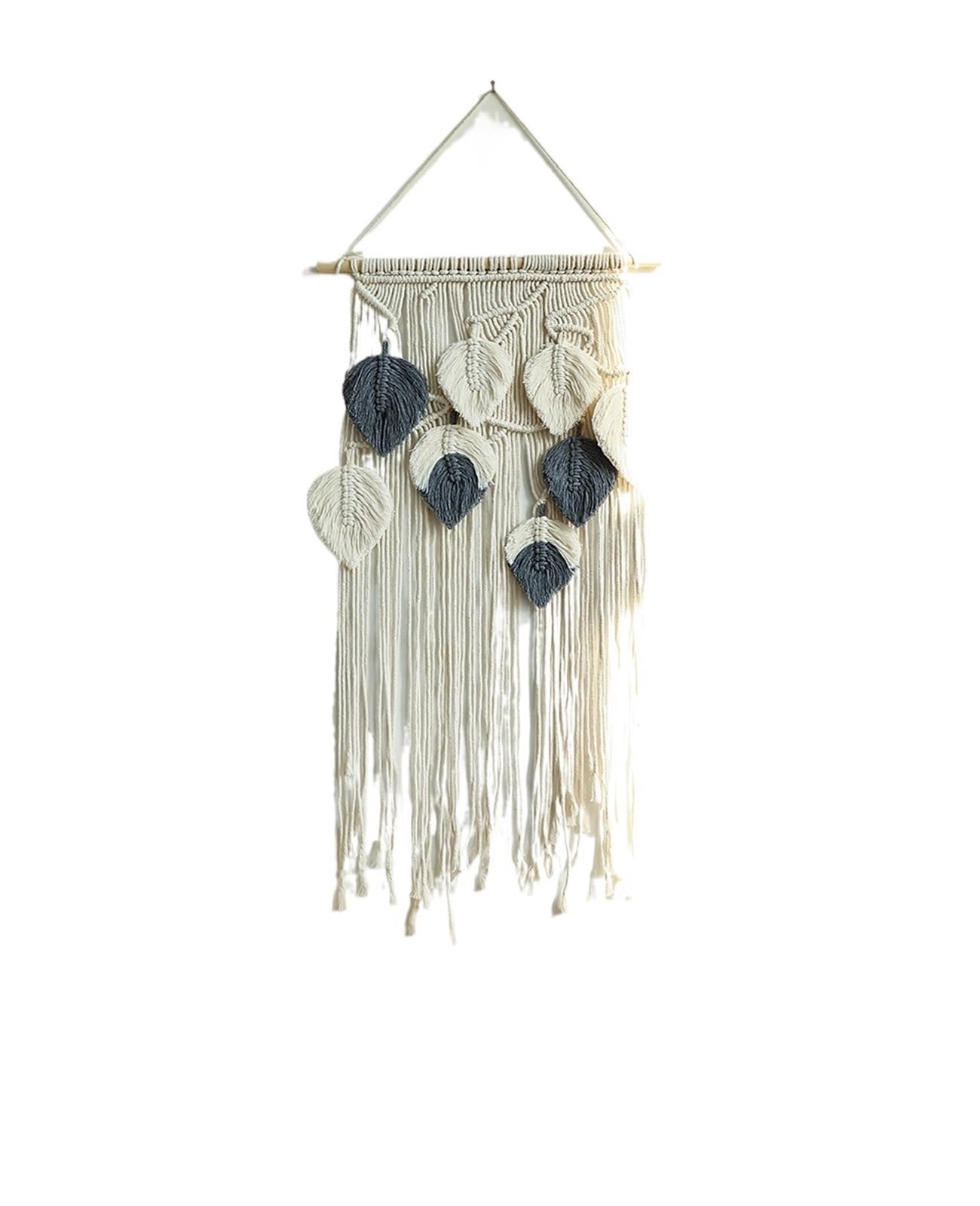 YUPLIODSX Wall Hanging Multicolor Leaves Tapestry Boho Hand Woven Macrame With Wooden Beads Crafts Wall Hanging(Color4)