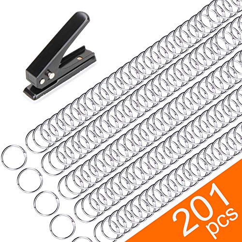 200 Pack Book Rings, Small 1-Inch Metal Rings, Nickel Plated Metal Rings