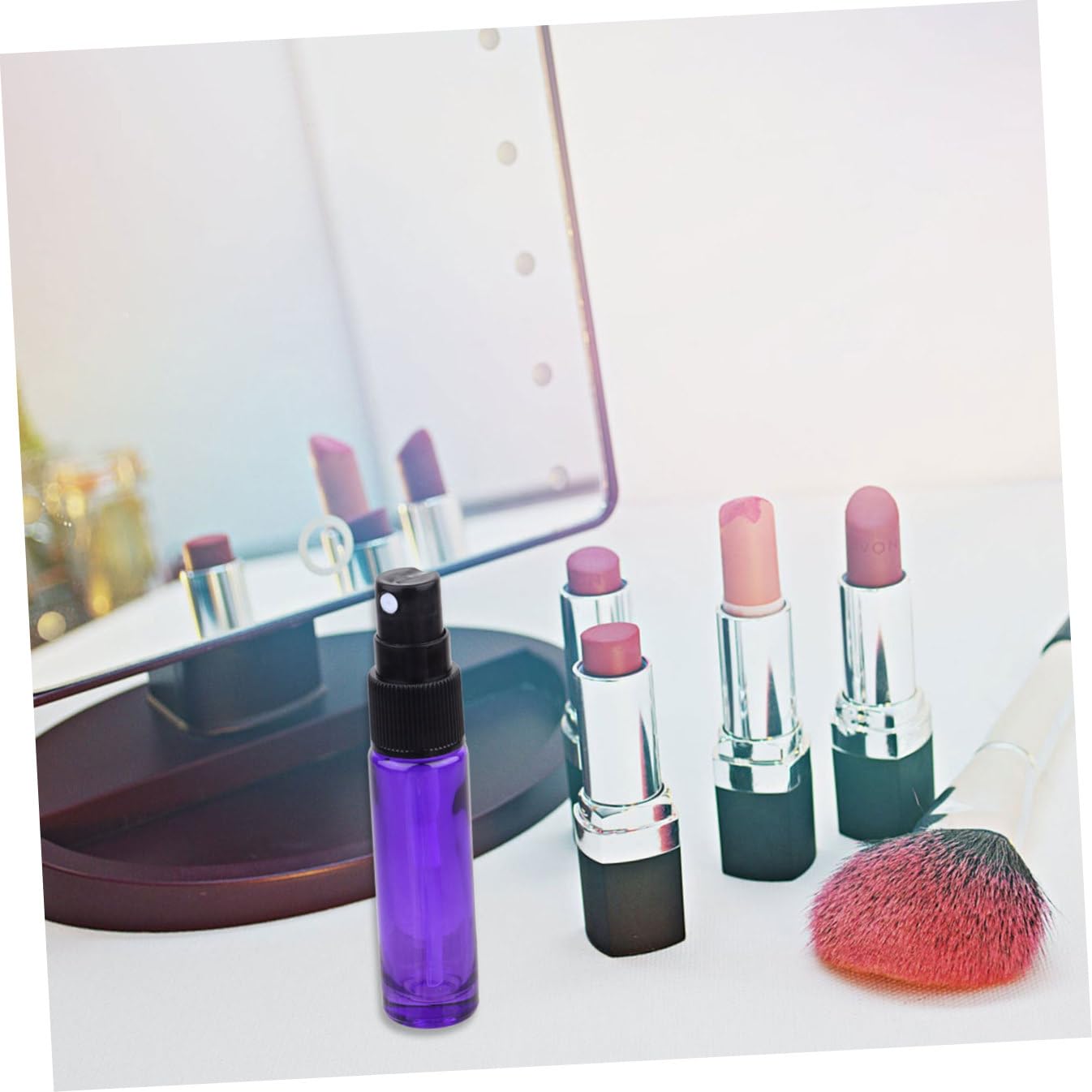 Parfüm Sprühflasche und Tragbar 20 Stück Wiederbefüllbar aus Glas 10 Ml Violette Sprühflaschen für Reisen und Outdoor