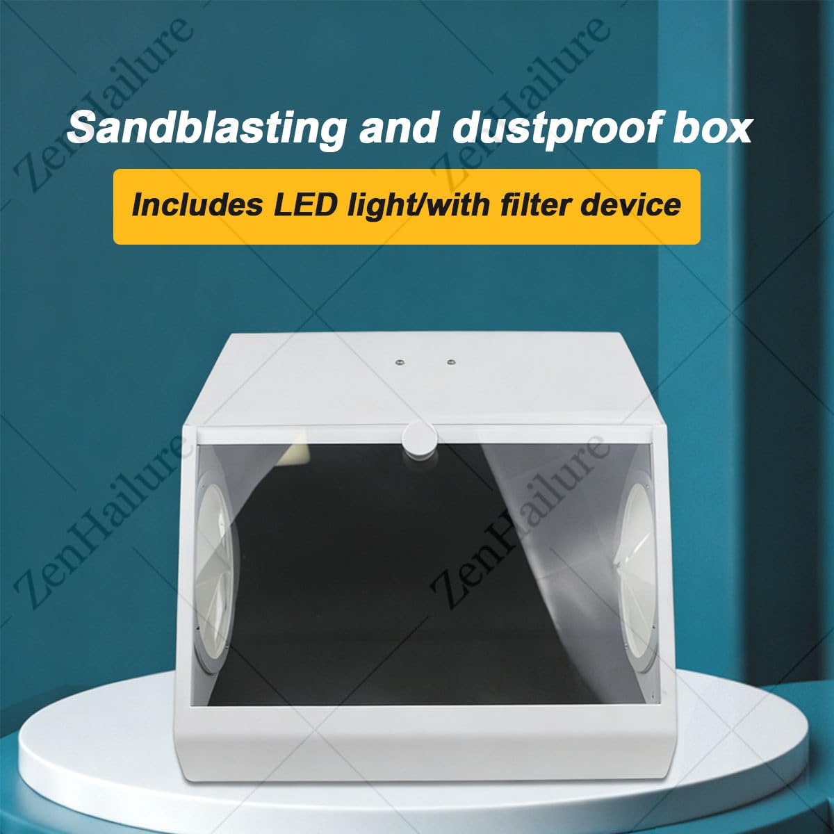 Cabina Di Sabbiatura Modulare,Per La Protezione Durante La Sabbiatura Box Antipolvere per Laboratorio Odontotecnico,Con Aspirazione E Filtro Dell'aria,Dotato Di Doppia Ventilazione E Luce LED