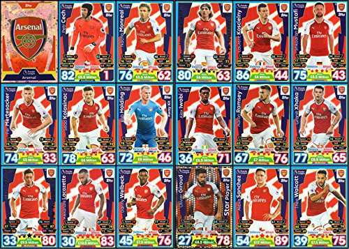 MATCH ATTAX 2017/18 ARSENAL FULL 18 CARD TEAM SET 17/18