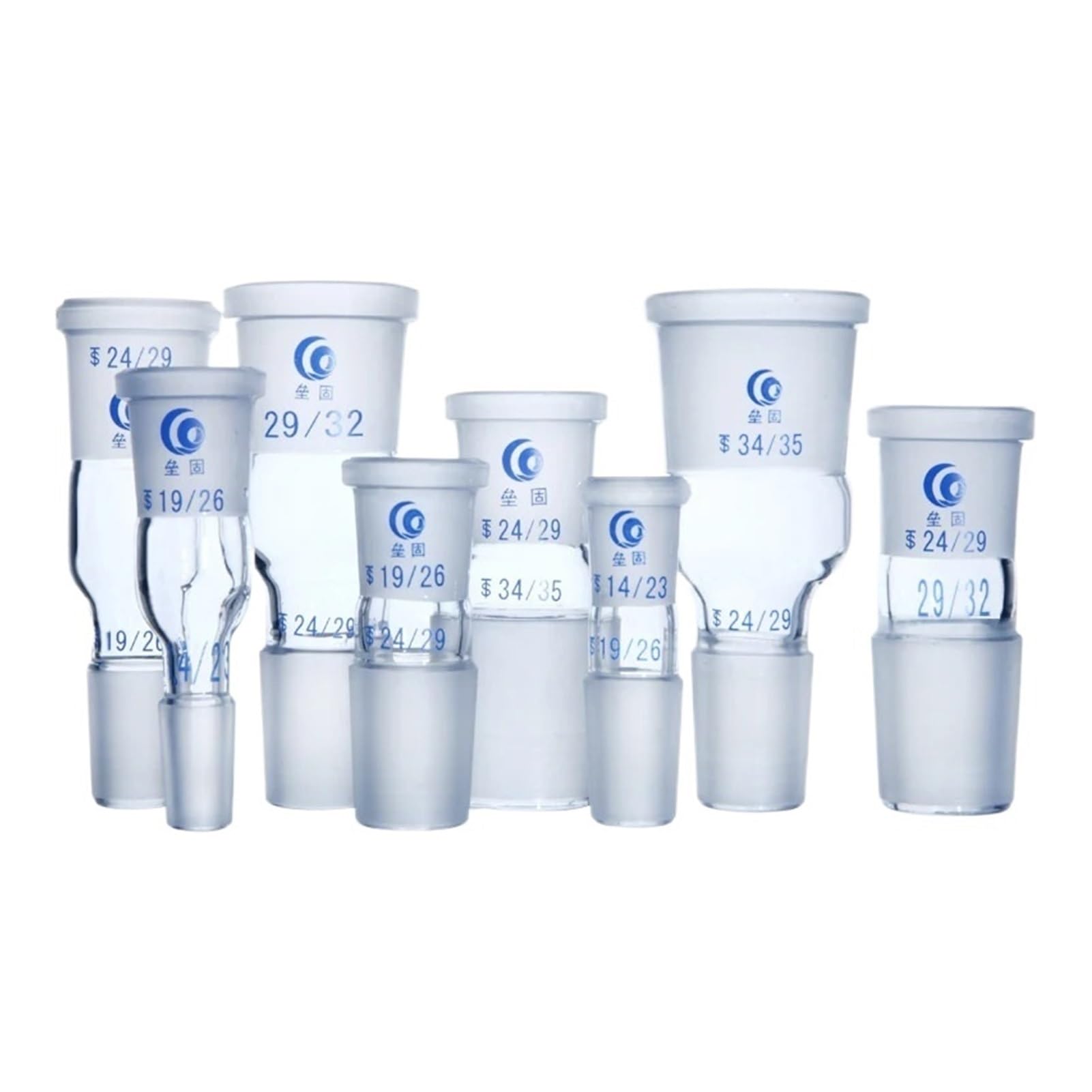 ZGHSWM 1pcs lab Glass adapter 24 * 19/19 * 14/29 * 24/19 * 24/24 * 29, glass female/male connecting joint for laboratory supplies(24 to 29 type-1)