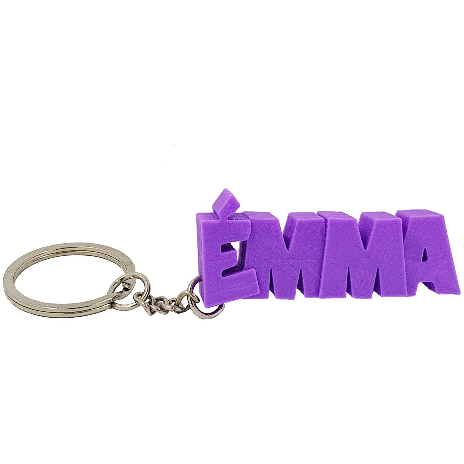 Personalised 3D keyring - 3D name or text on keychain – gift idea (Purple)