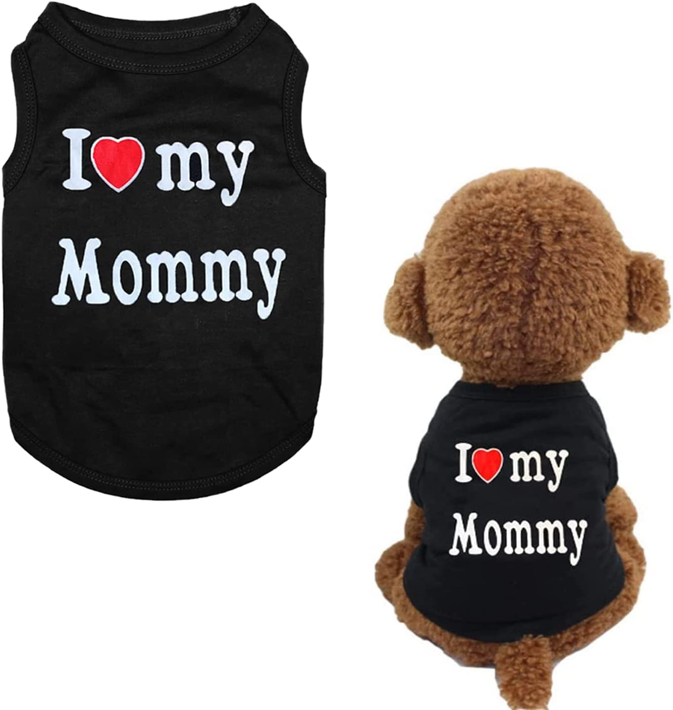 NC Dog T-Shirts Clothes - Cotton Shirts Soft and Breathable, Dog Shirts Apparel Fit Printed for Small Medium Large Dog, Black Pet Summer Vests Dog Clothes with Fashion Printing (M)