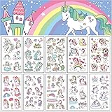 Tattoo Kinder, 10 Blätter Einhorn Tattoos Set,Wasserdichte Kindertattoos , Hautfreundliche Kindertattoos Berufe,temporäre tattoos Kindergeburtstag Mitgebsel