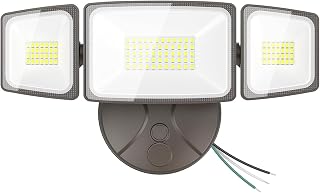 Onforu 60W Flood Lights Outdoor, 6000LM Brightness Security Lights Switch Controlled, 3 Adjustable Heads, IP65 Waterproof, 6500K Wall Mount Exterior LED Flood Light