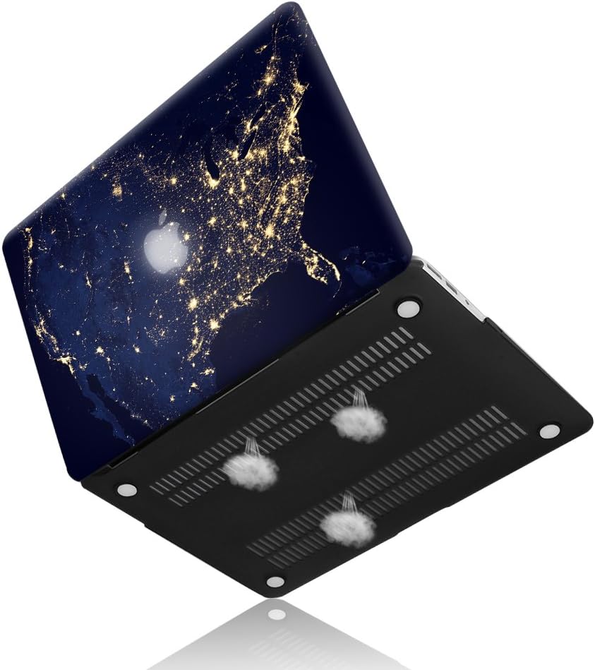 MacBook Air 13 Inch Case، SheC Hard Shech Soft Soft Coated Rubber iCasso با پوشش صفحه کلید ، فقط سازگار با MacBook Air 13 اینچ (مدل A1369 / A1466) ، Not Fit 2018 نسخه مدل A1932 ، (نقشه ایالات متحده)