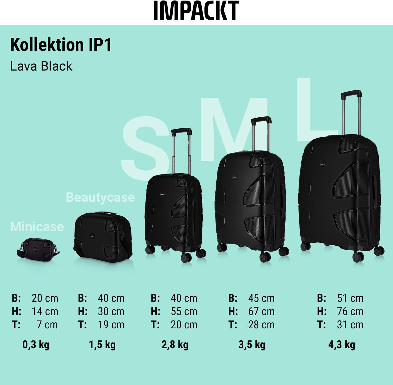 IP1 Handluggage Kosmetiktasche aus recyceltem Material, nachhaltiges Beauty-Case mit Clip-Funktion, 40 cm, 1,5 kg, 22 Liter
