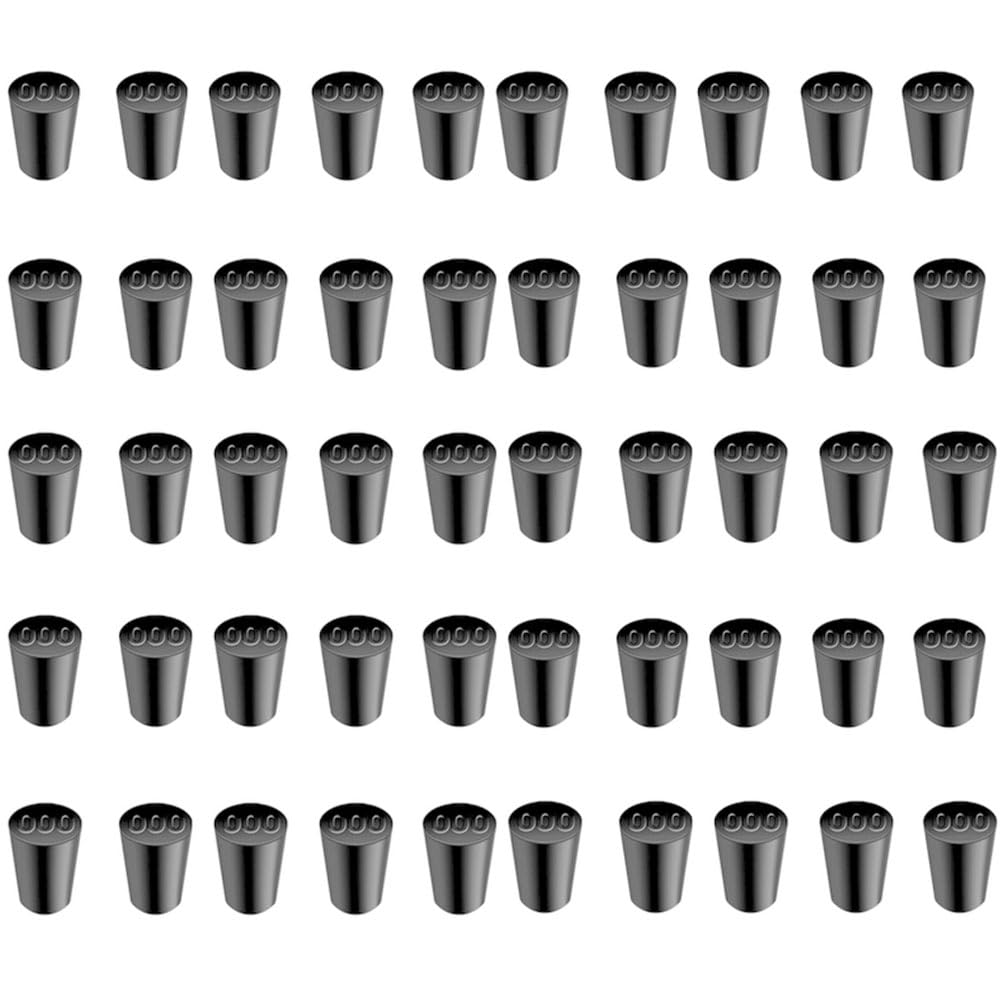 Laboratory Grade Rubber Stoppers, 50 Pieces Assorted Tapered Bungs Set, 000# Solid Black Round Rubbers Hole Plugs