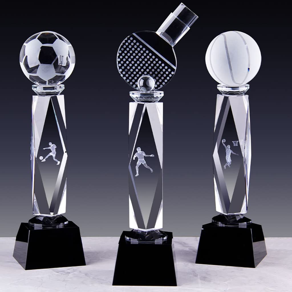 Pokale, Medaillen Auszeichnungen Fußball-Basketball-Turnier MVP Team Champion Trophäe Tischtennisspiel-Siegertrophäe Basketball-Trophäe Tischtennis-Kristall-Trophäe Ehrentrophäe Souvenir Pokale