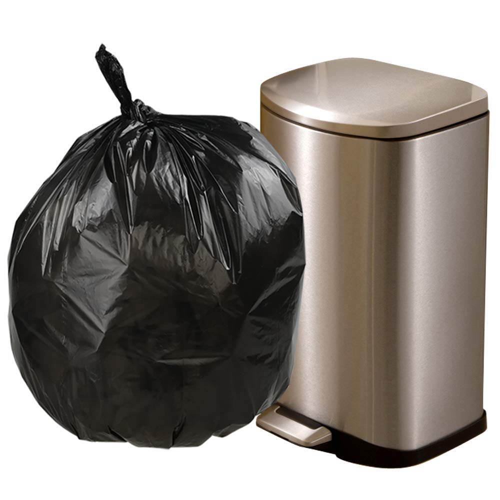 300 Bolsas de Basura de Cocina de 40 L, Bolsas de Basura Negras, 12 Rollos