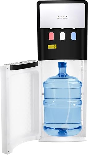 Miniatura 1 de Dispensador de agua de carga inferior para botellas de 5 galones, dispensador de agua caliente y fría con luces indicadoras, dispensador de agua