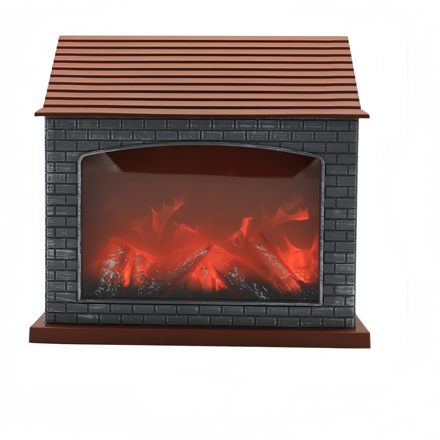 Simulated LED Fireplace Lantern USB & Battery Powered Flameless Light With Emulation Flame Table Decorative Lamp Copper Fireplace Ornament for Cozy Home Decor Free Standing Electric Log Burner