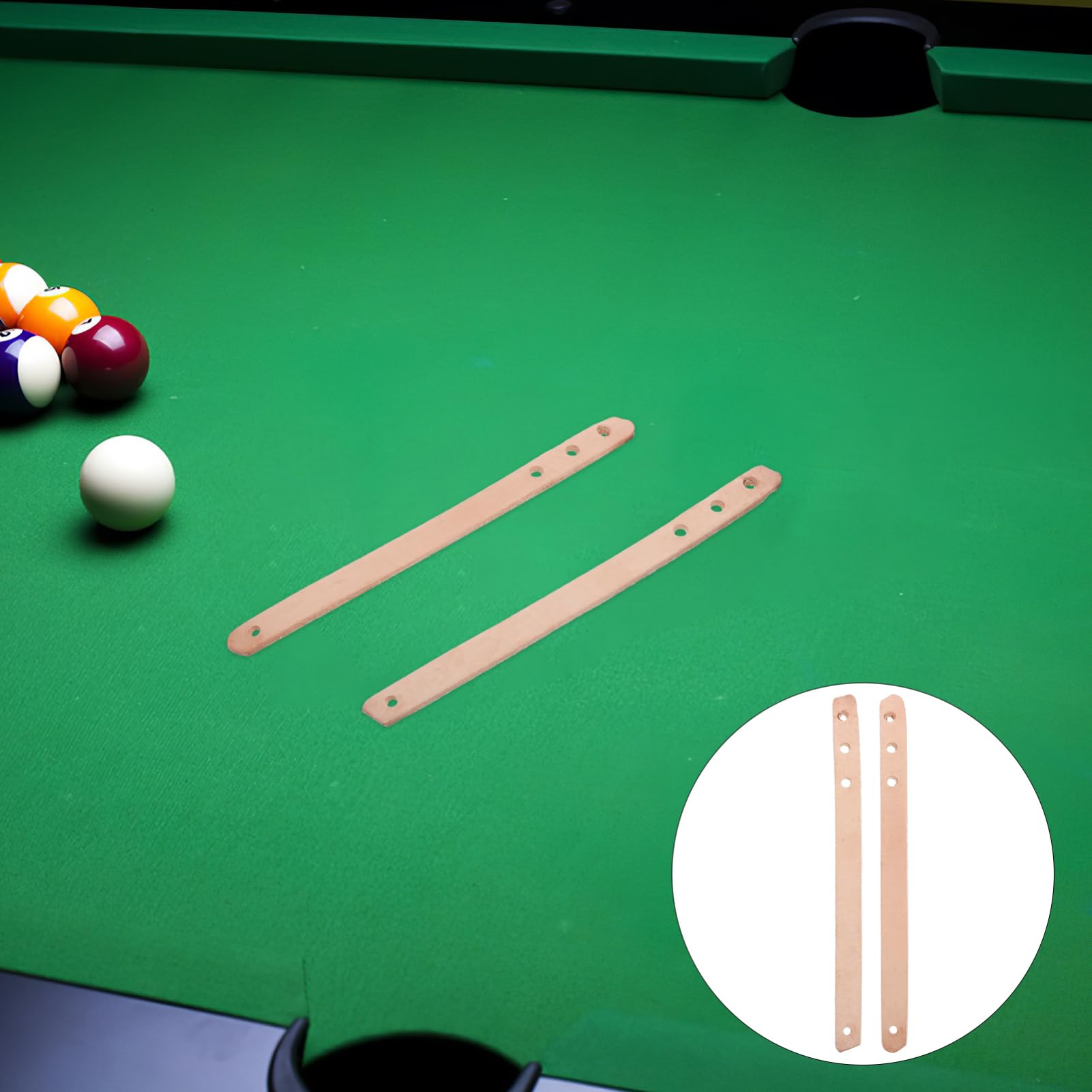Happyyami Billiards Track Snooker Goal Track Belt Sturdy Cow Leather for Pool Table Snooker