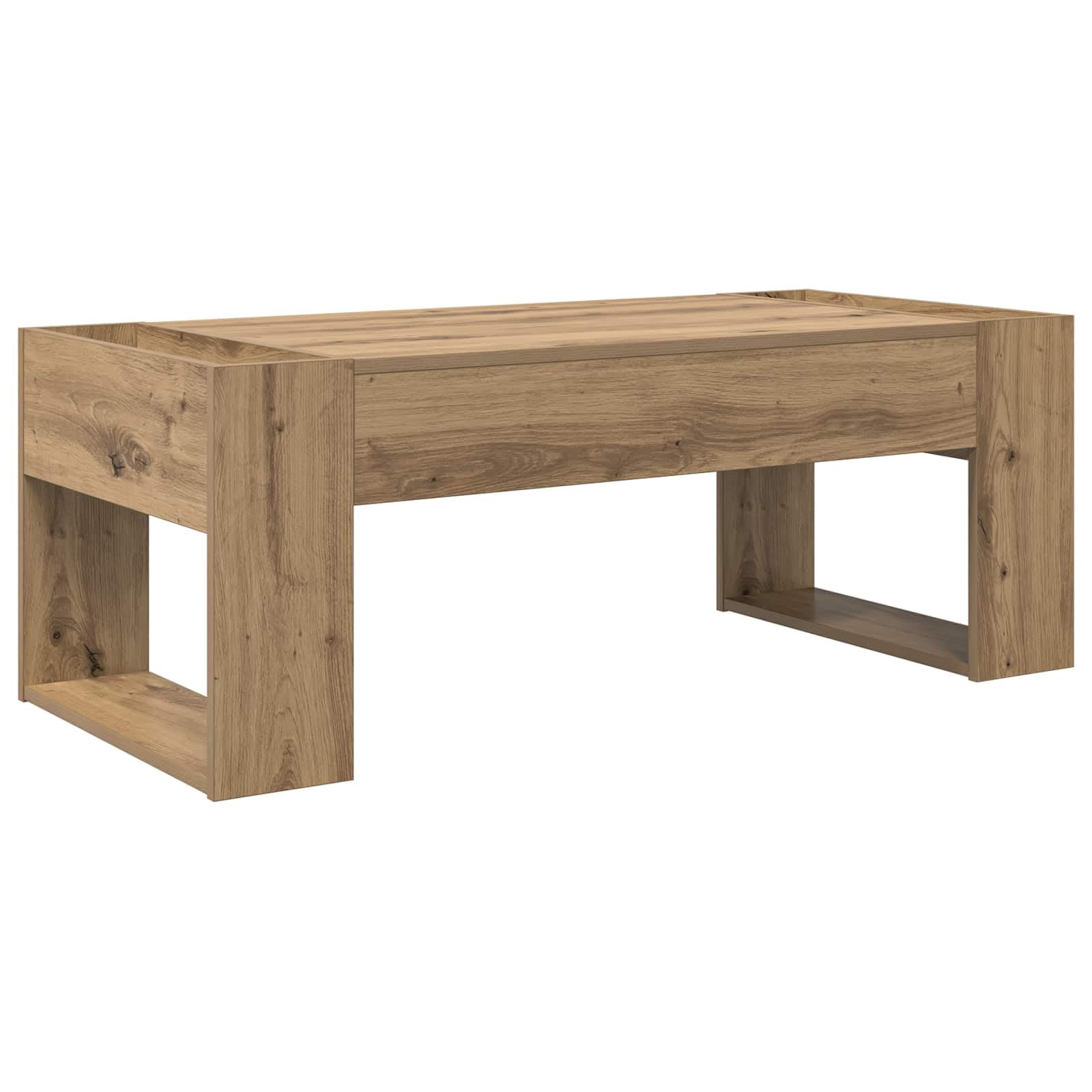 Hothingwell Rechteckiger Couchtisch, 110 x 50 x 41 cm, Holz | Schlichtes Design für Wohnzimmer, robuste Konstruktion, einfache Montage für 2 Personen, einfache Pflege mit feuchtem Tuch