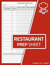 Restaurant Prep Sheet Book: Restaurant Prep List | Restaurant Kitchen Daily Prep Checklist | 100 Pages
