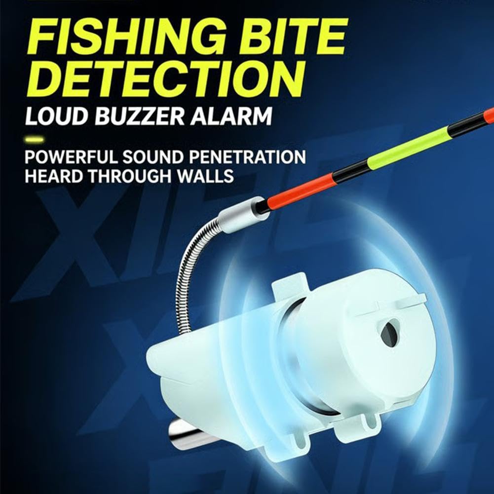 Allarme di abboccata da pesca, ad alta sensibilità, indicatore di canna da pesca notturna, allarme elettronico luminoso a LED con suono cicalino, impermeabile, portatile, allarme morso intelligente