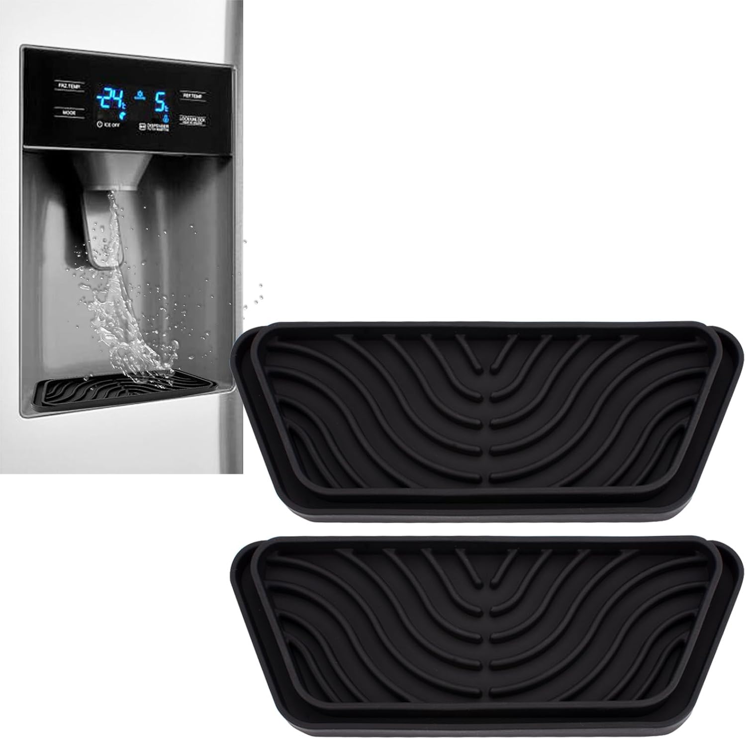 Fancemot Refrigerator Drip Catcher Tray, 2 Pcs Mini Fridge
