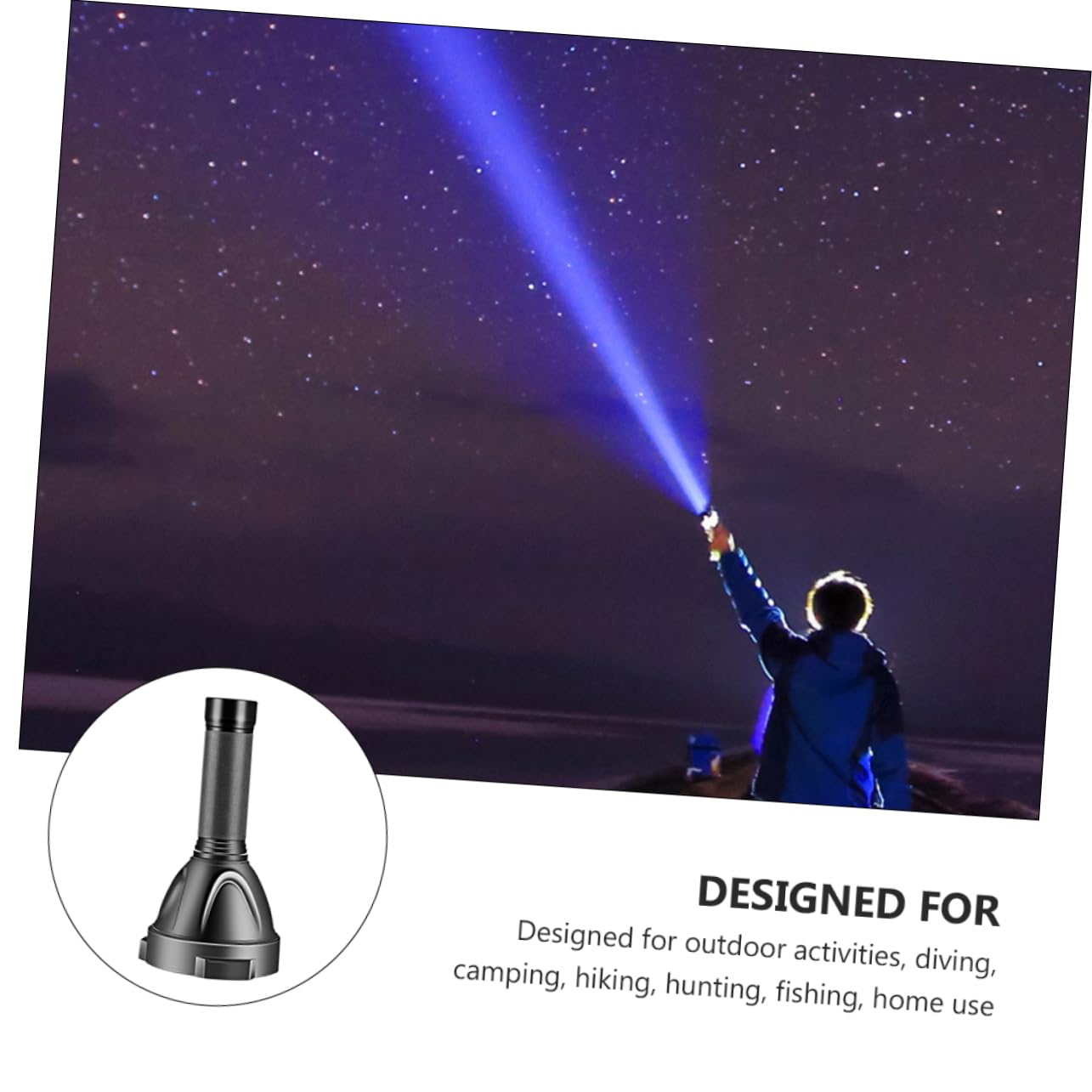 Artibetter Torcia a LED Portatile per Esterni Luce Forte e Batteria da 5000mah, Resistente alla Pressione in Lega di Alluminio per Campeggio e Uso Domestico