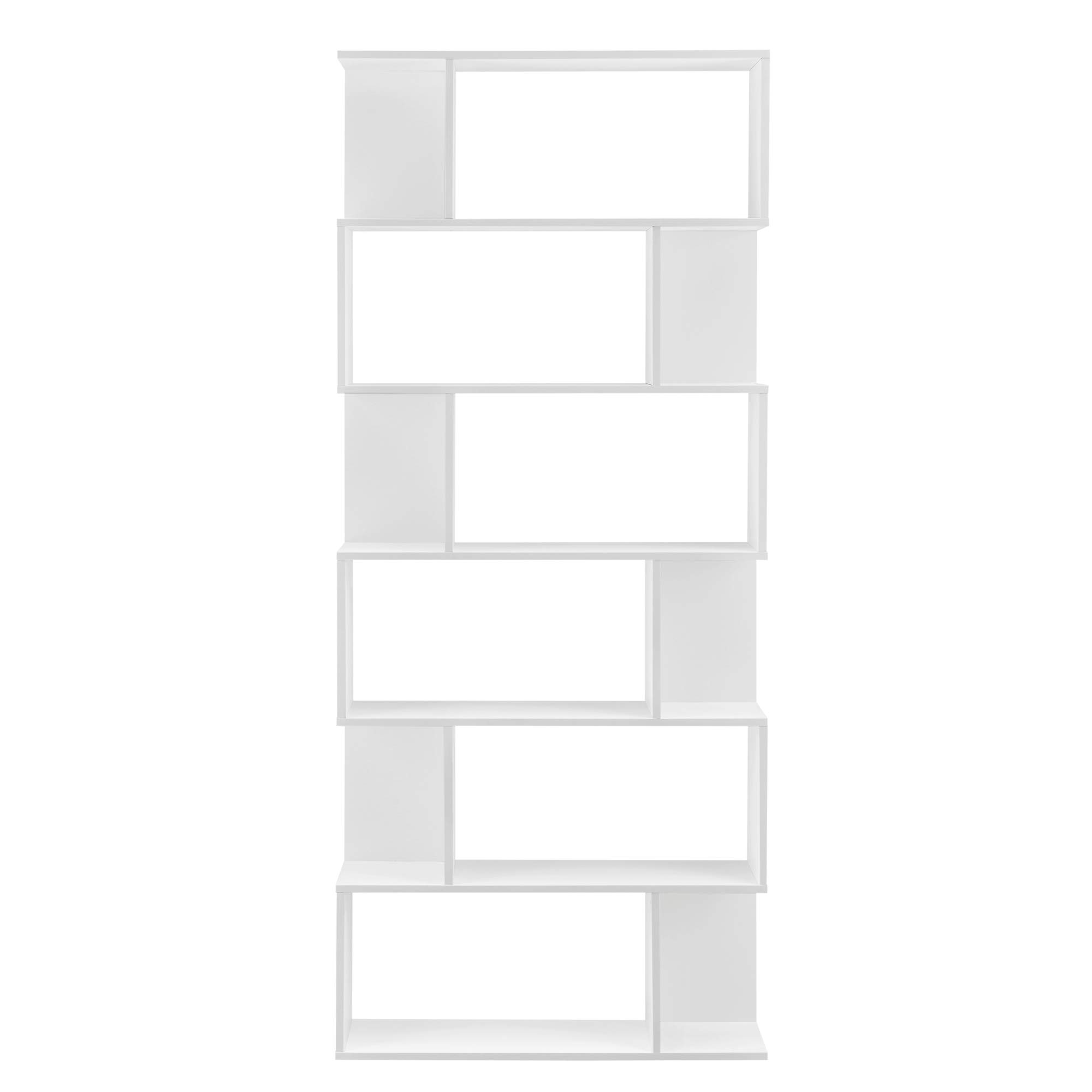 [en.casa] Libreria Alta Scaffale da Terra con 6 Scomparti Aperti Mobile Espositore per Casa Ufficio Negozio 192 x 80 x 24 cm Bianco