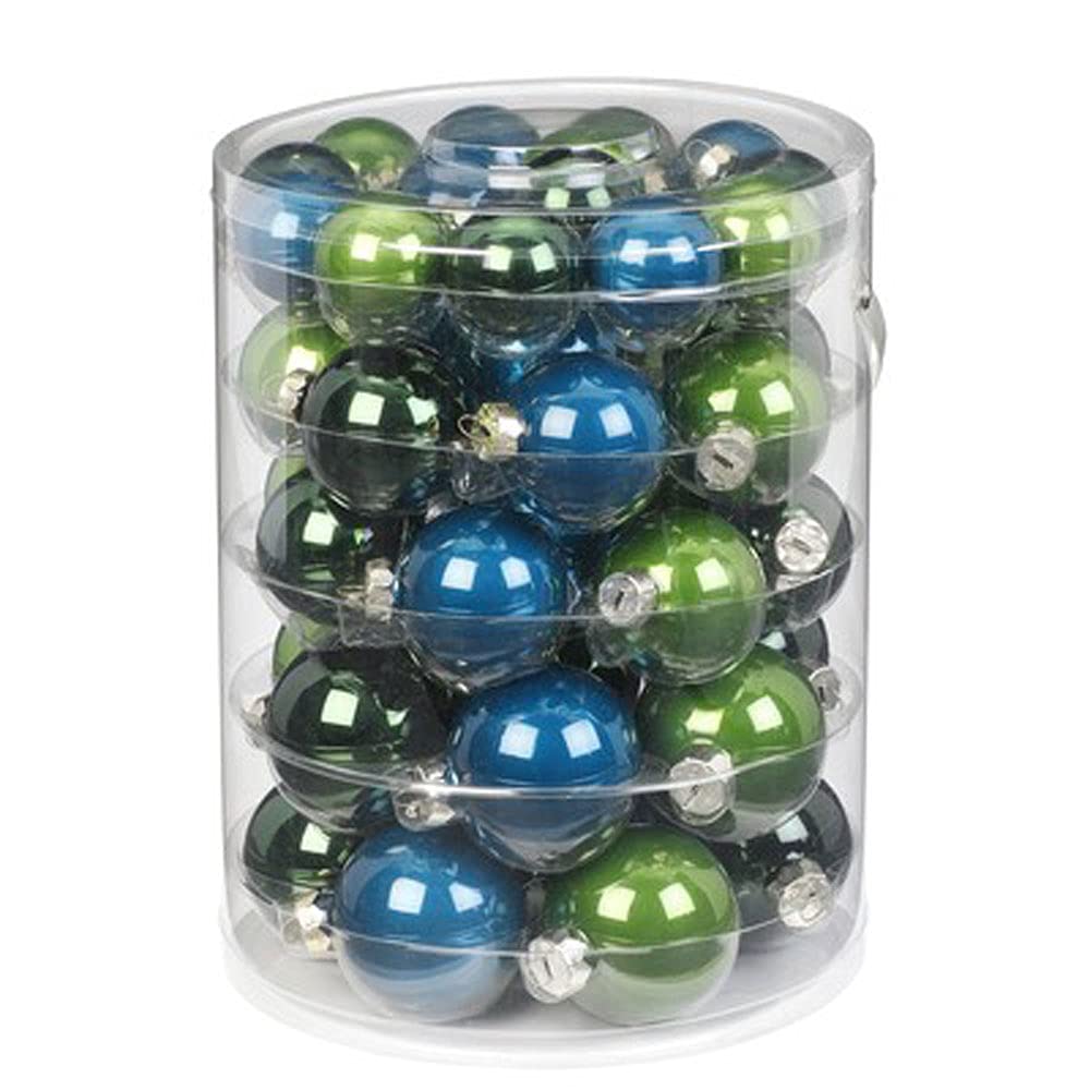 Boules de Noël en verre haut de gamme vert pétrole Brilliant Night fall