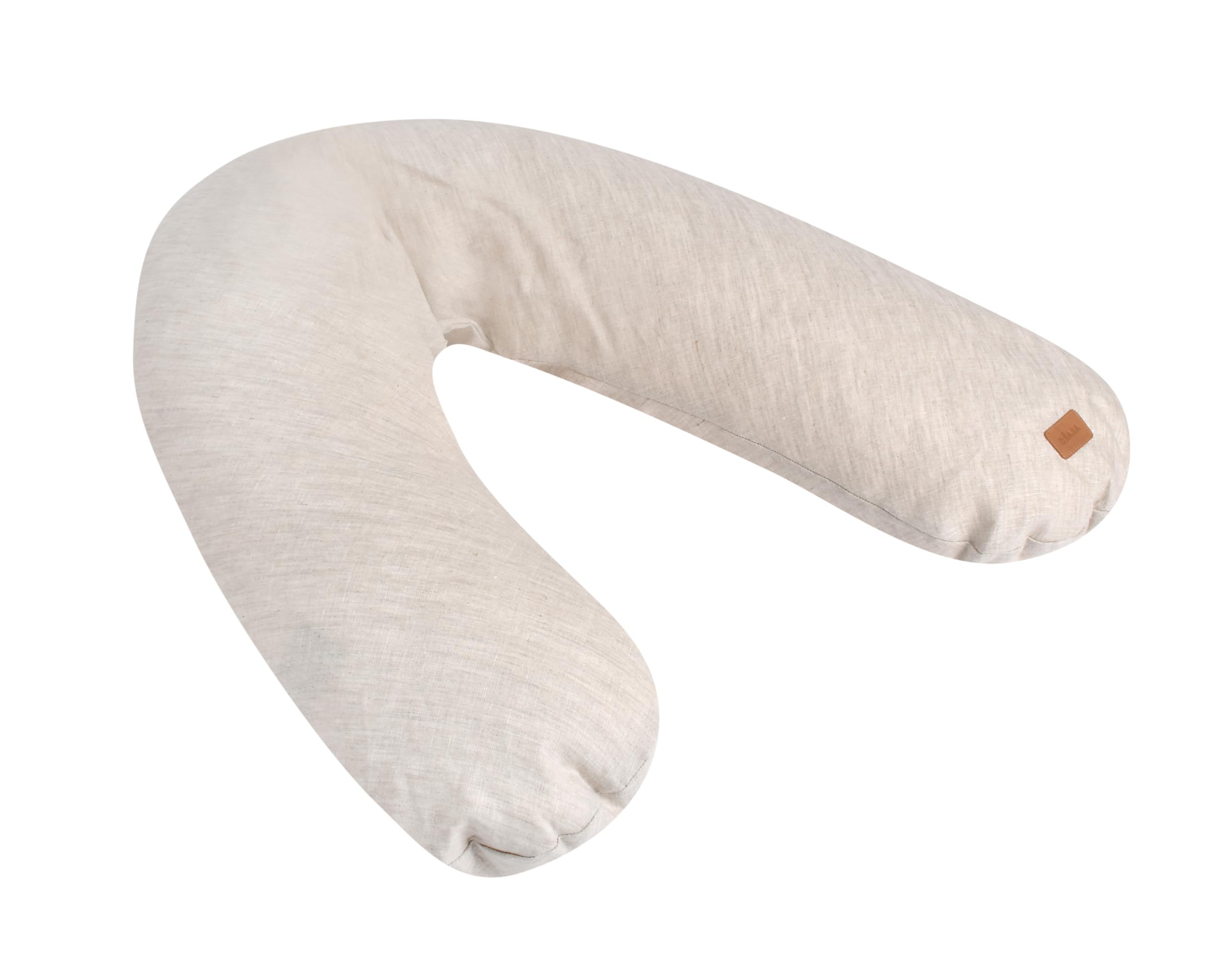 BÉABA, Big Flopsy, Cojin Lactancia, Almohada de Maternidad y Embarazada, Multifuncional, Adecuada para Dormir/Amamantar, Soporte, Hipoalergénica, Confort, Noche Tranquila, Lino, Oekotex, Beige