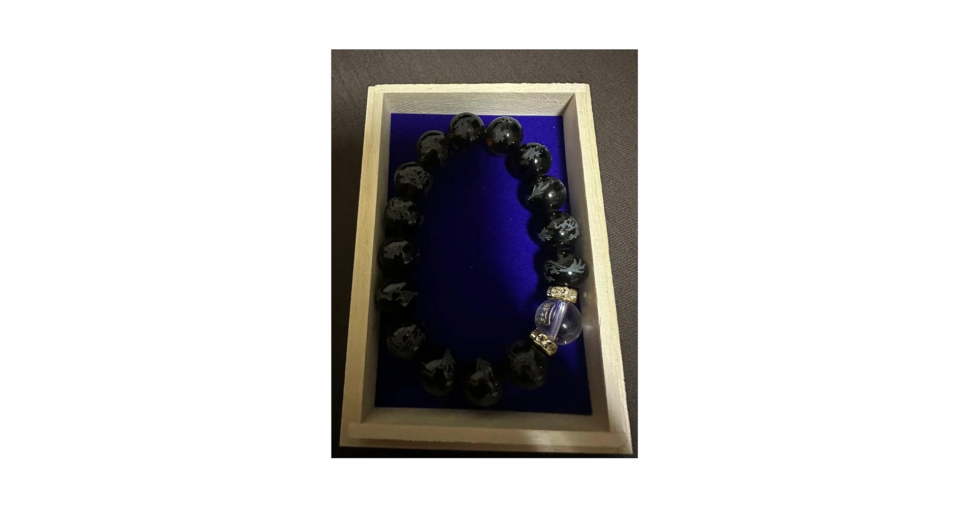 Amazon.co.jp: 小網神社 腕輪御守 龍茶水晶ブレスレット12mm 中