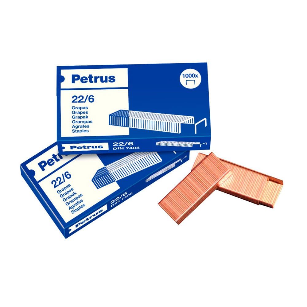 Petrus 55781 – Pack 1000 Heftklammern 22/6, 6 mm