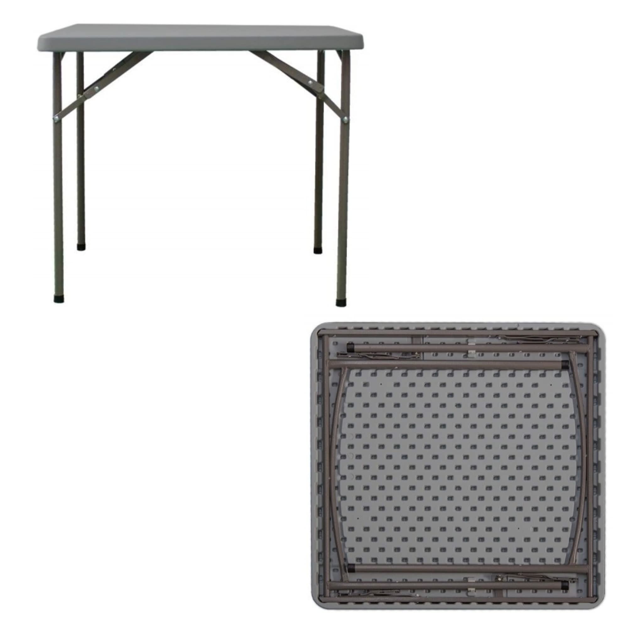 Solycarpa Mesa Cuadrada 87 x 87 Cm con Patas Plegables de Exterior, Jardín, Catering, Hostelería y Eventos. Auxiliar para Comedor y Camping. Fácil de Transportar, Portátil y de PVC.