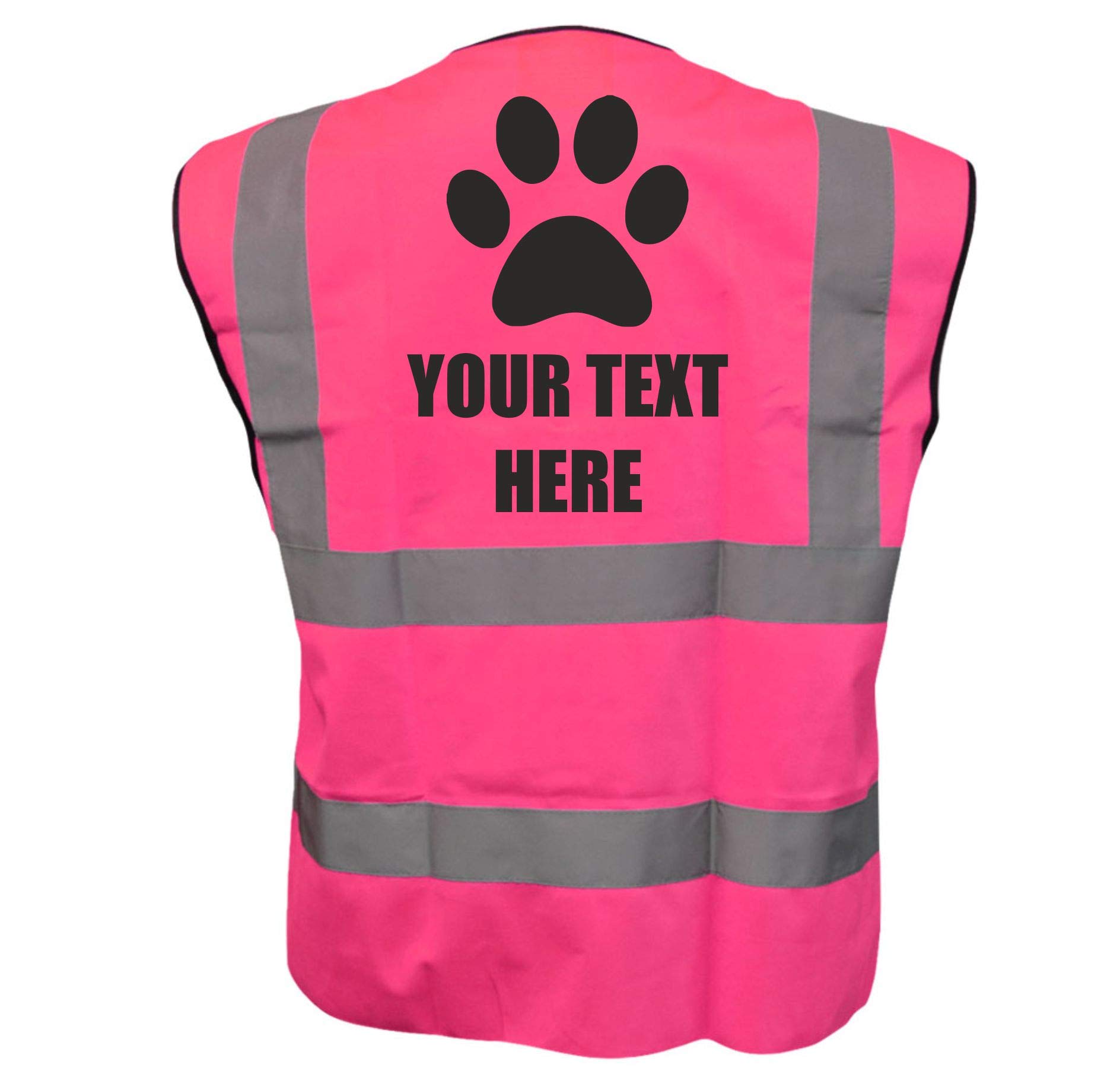 Personalised Custom Dog Paw Dog Walking Blue Hi Vis Viz Safety Vest Waistcoat For Humans, Reflective High Visibility Work Wear, Dog Walker, XXXLarge