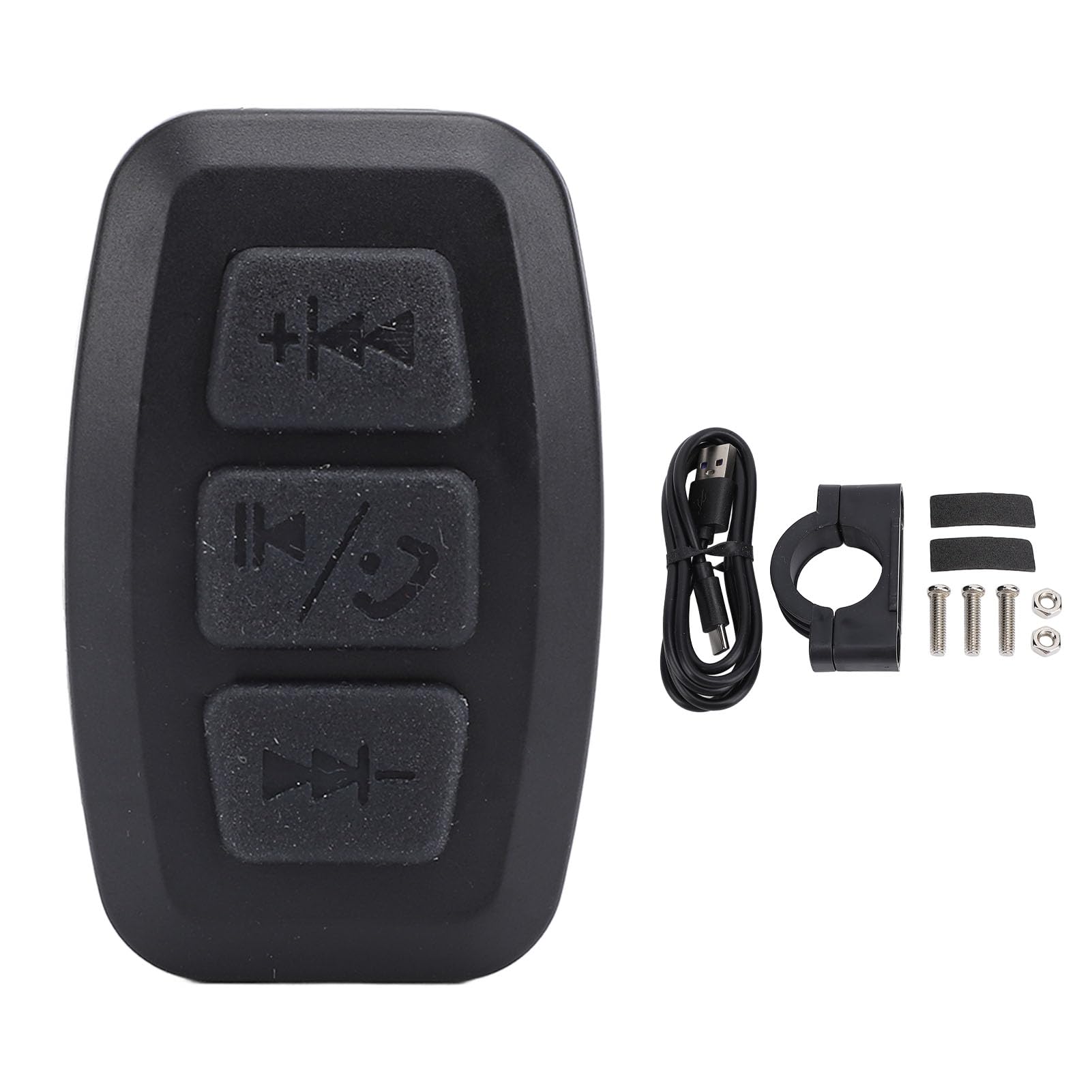 Bluetooth Fernbedienung Wasserdicht Wiederaufladbar Lenkrad Musik Auto Fahrrad Motorrad für Android (Black)