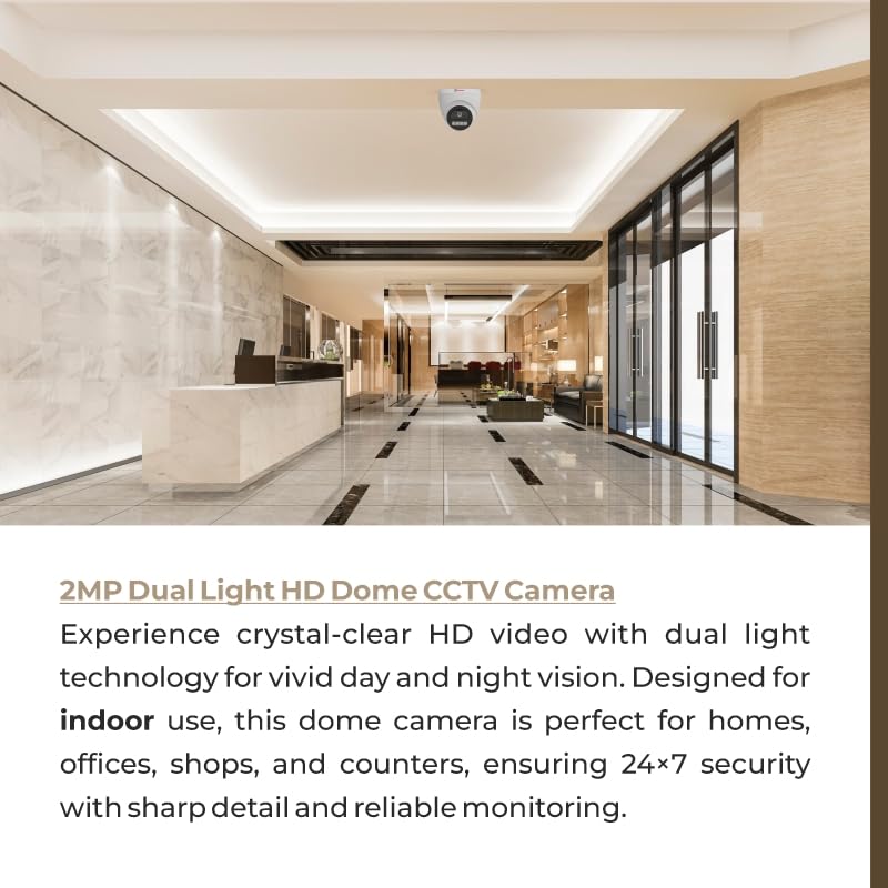 Image of Trueview 2MP Dual Light HD Dome and Bullet Wired CCTV Camera's with Built-in Mic | Works with DVR (TVI /AHD /CVI /CVBS) | All Time Color Vision, 3.6mm Lens, 20M IR, 15M White LED | H.265 Compression