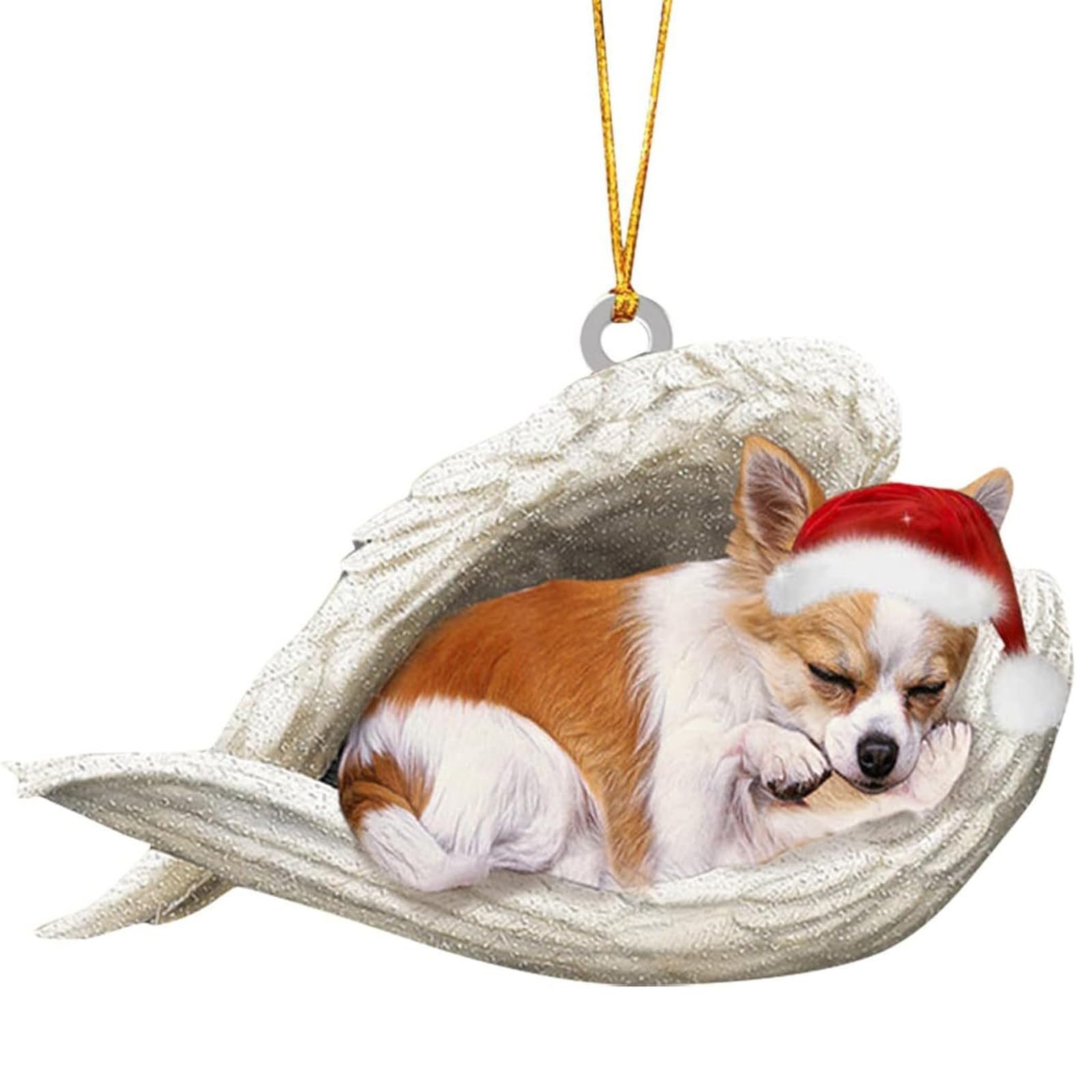 Nucelit Dog Car Hanging Decor Acrylic Christmas Ornament for Tree Wreath, Festival Home Display Acrylic Holiday Ornament