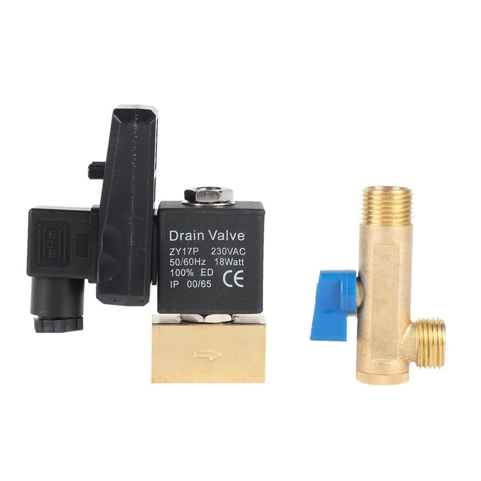 Válvula de Drenaje electrónica Válvula de Drenaje automática del Tanque de Gas temporizada 1/2 quot; Puerto AC 220V Válvula de latón de 2 vías for compresor de Aire 1 Uds