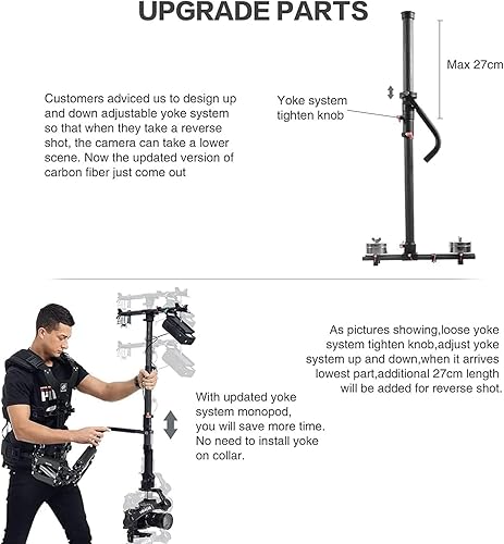 Miniatura 4 de DF DIGITALFOTO Thanos Pro II - Sistema de eje Steadycam para RS4/RS 4 PRO/Crane 3S RS 2/RSC 2 RS 3 PRO cardán con monopie giratorio compatible con