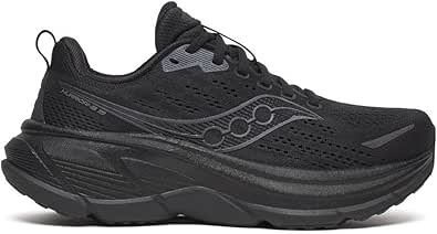 saucony メンズ ハリケーン 25 スニーカー, ブラック/ブラック/ブラック, 11