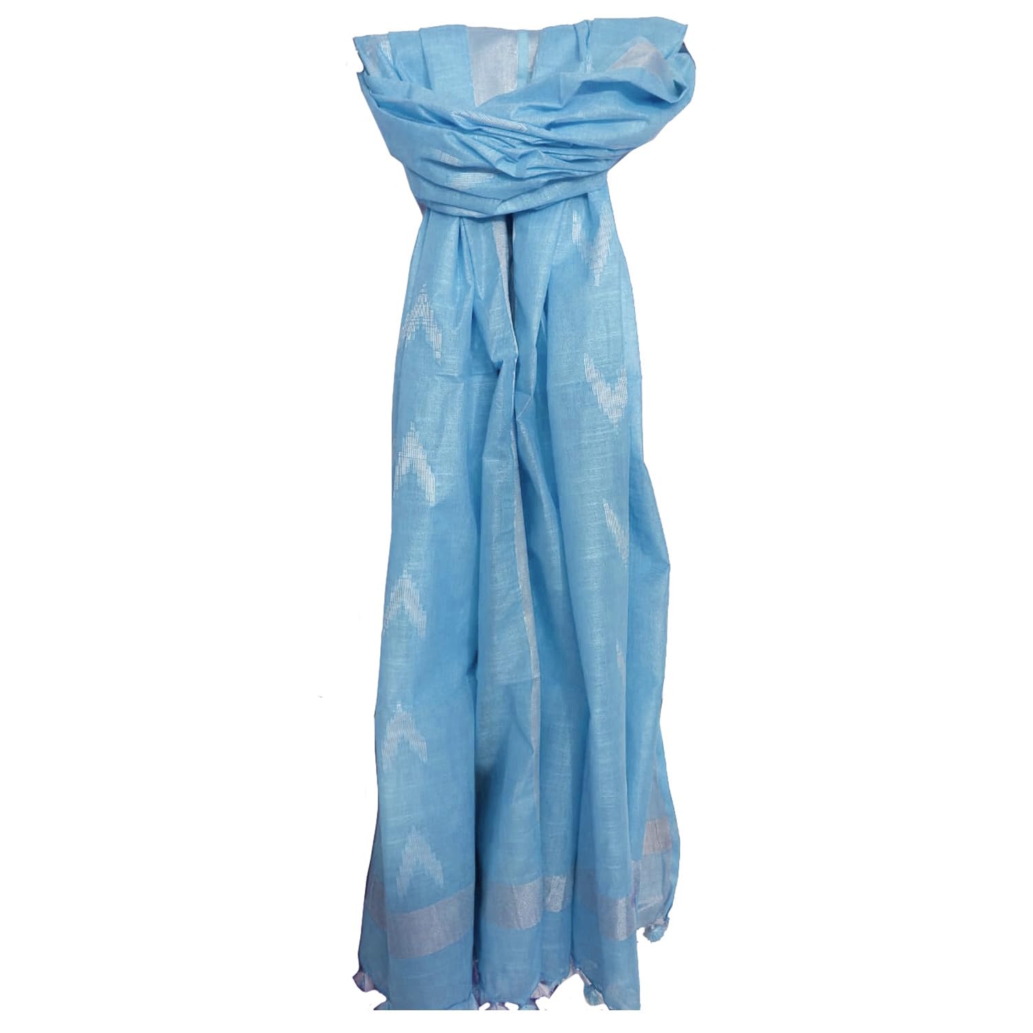 SheenKraft | Women's Handloom Linen Cotton Blend Bhagalpuri Ikkat Dupatta with Zari Designed Free Size_Color Variation