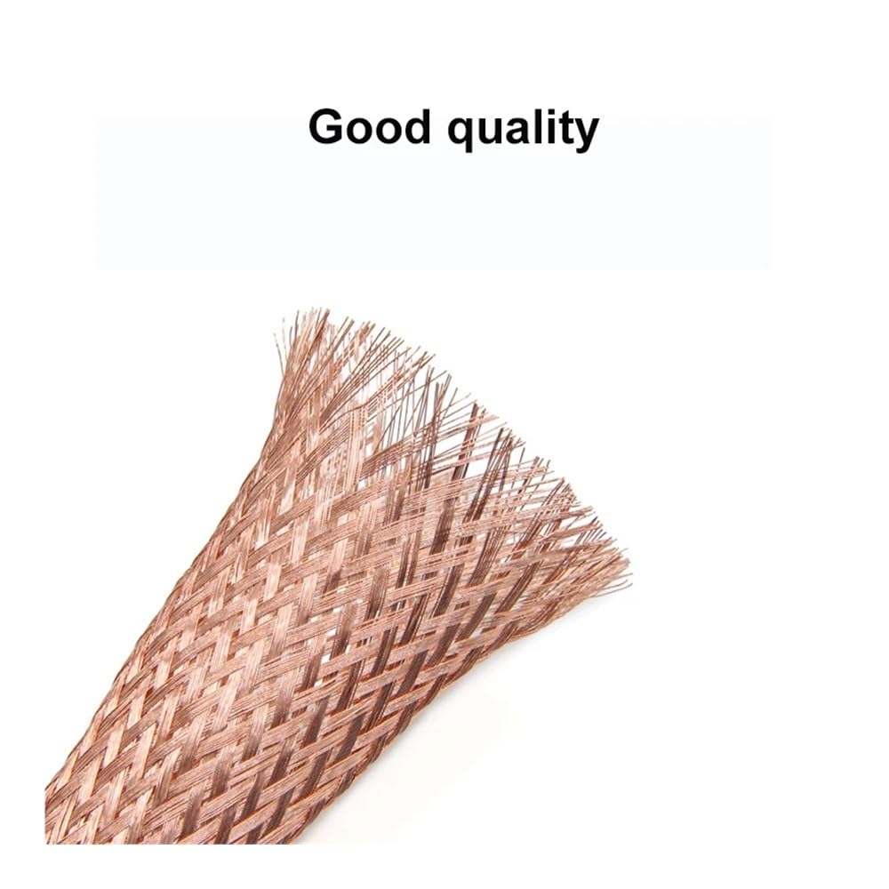 Funda de cable trenzado de cobre de 1/2/5 m, chapado en estañado, 2 ~ 28 mm, funda de metal, blindado, protector de cable blindado, tubo protector de cable (cobre estañado, ancho 16 mm_5 m)