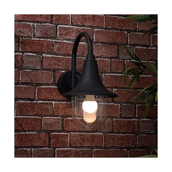 Modern IP44 Outdoor Black Fishermans Style Wall Light Lamp - Image 4