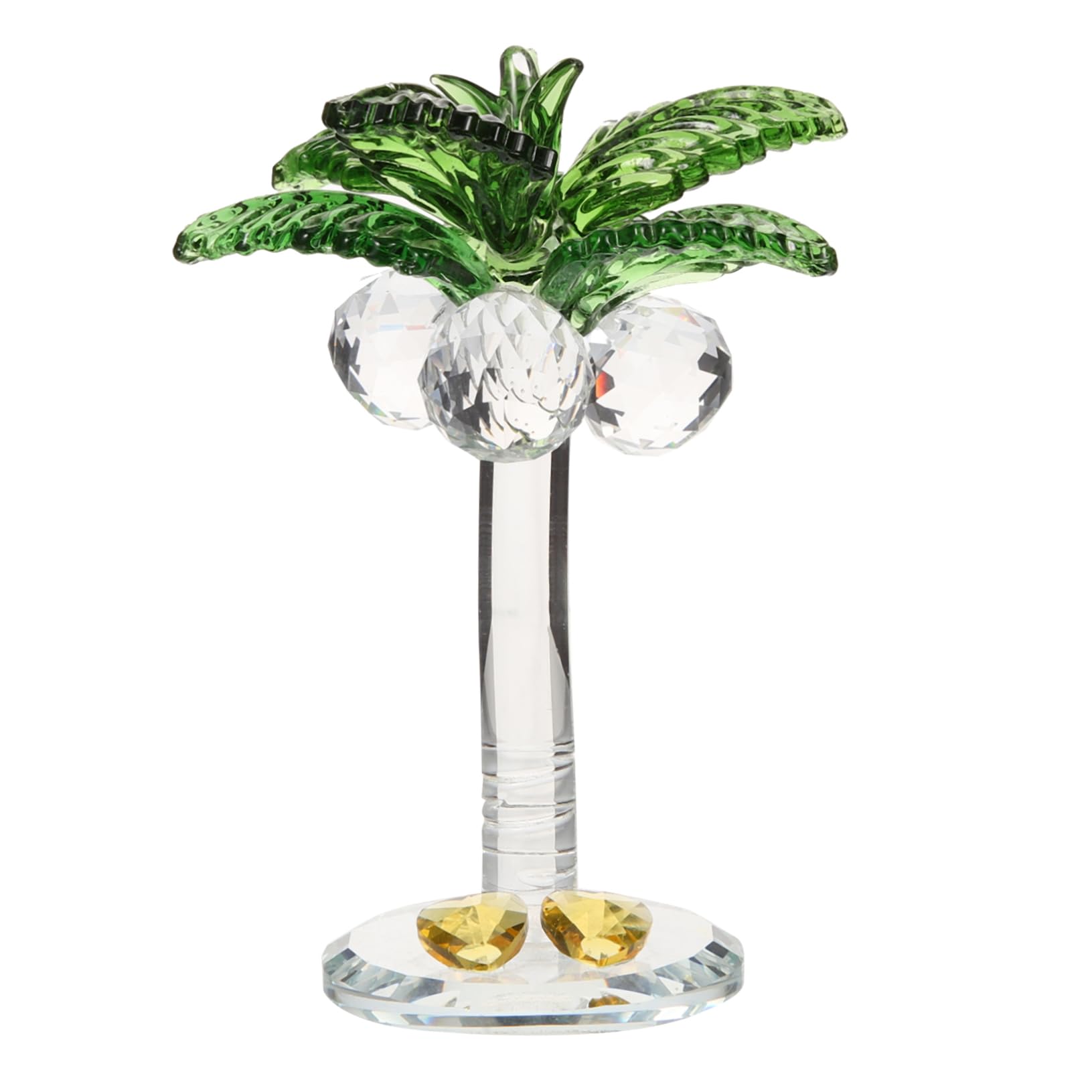 ORFOFECrystal Coconut Tree Glass Palm Tree Palm Tree Sculpture Coconuts Tree Figurine Art Glass Tree Statue Crystal Coconuts Statue Palm Tree Ornament Paperweight Tree Wishing Tree